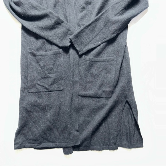Charter club cashmere black hooded long cardigan size XS - Picture 3 of 4